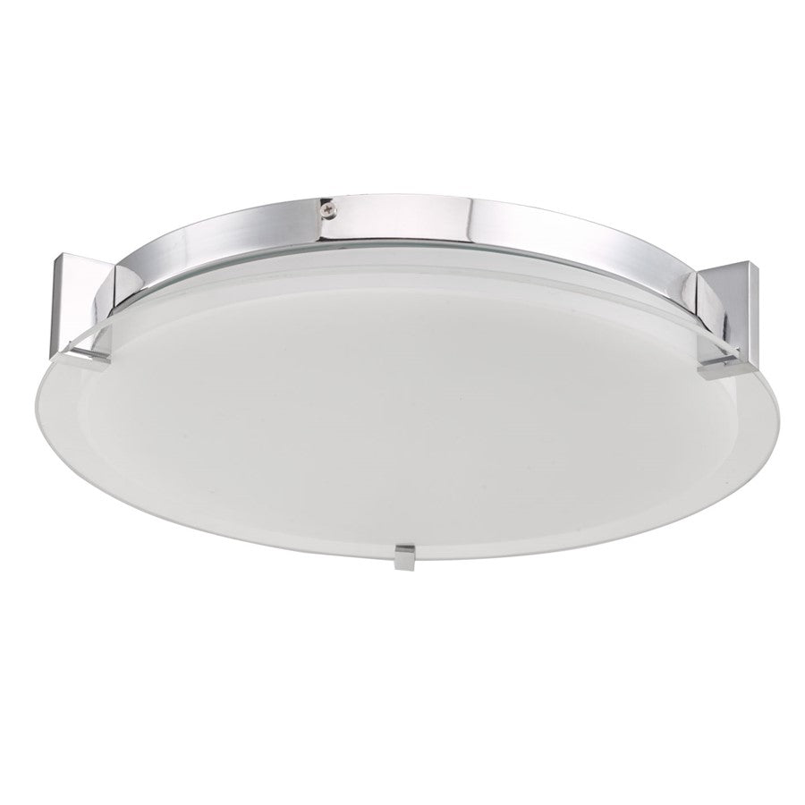 Abra Lighting Matrix 1Lt 14" Flat Round Flushmount, Chrome - 30011FM-CH-MATRIX