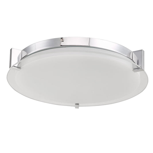 Abra Lighting Matrix 1Lt 14" Flat Round Flushmount, Chrome - 30011FM-CH-MATRIX