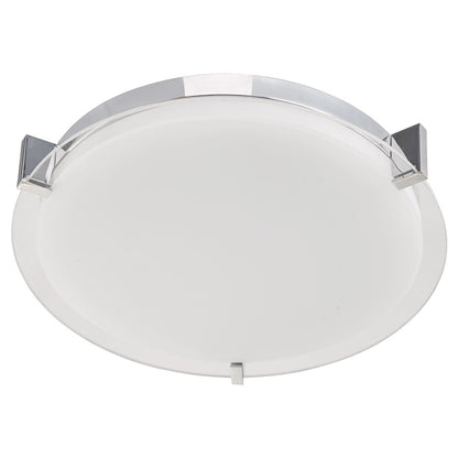 Abra Lighting Matrix 1 Light 14" Flat Round Flushmount, Chrome