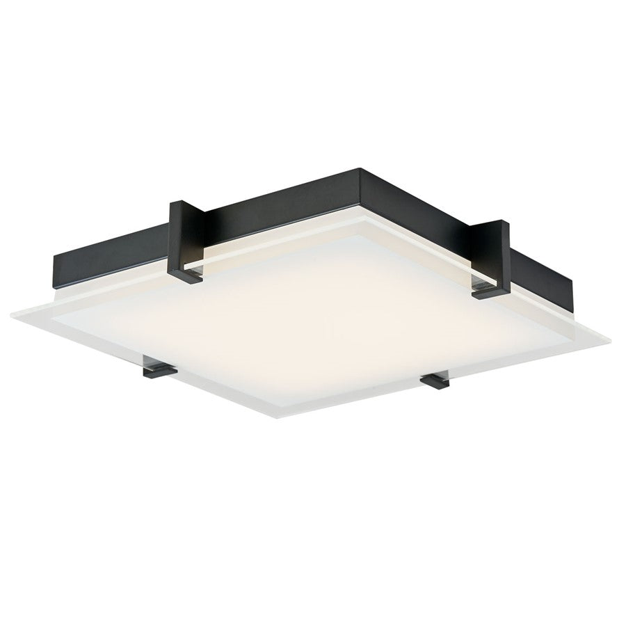 Abra Lighting Matrix 1Lt 12" Flat Square Flushmount, Black - 30012FM-BL-MATRIX