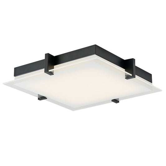 Abra Lighting Matrix 1Lt 12" Flat Square Flushmount, Black - 30012FM-BL-MATRIX