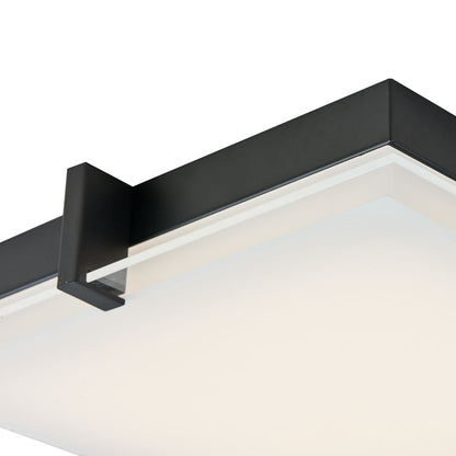 Abra Lighting Matrix 1 Light 12" Flat Square Flushmount, Black