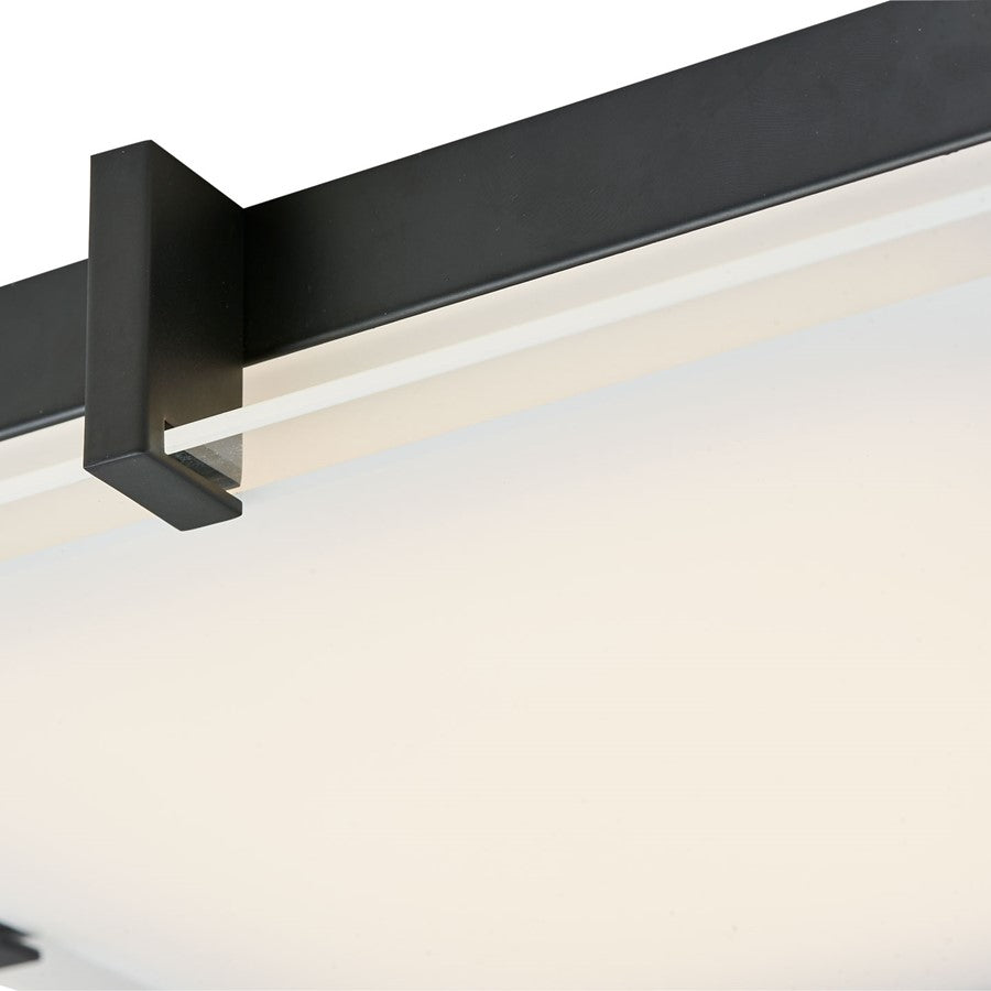 Abra Lighting Matrix 1 Light 12" Flat Square Flushmount, Black