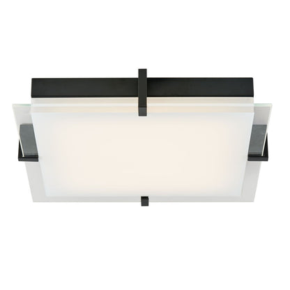 Abra Lighting Matrix 1 Light 12" Flat Square Flushmount, Black