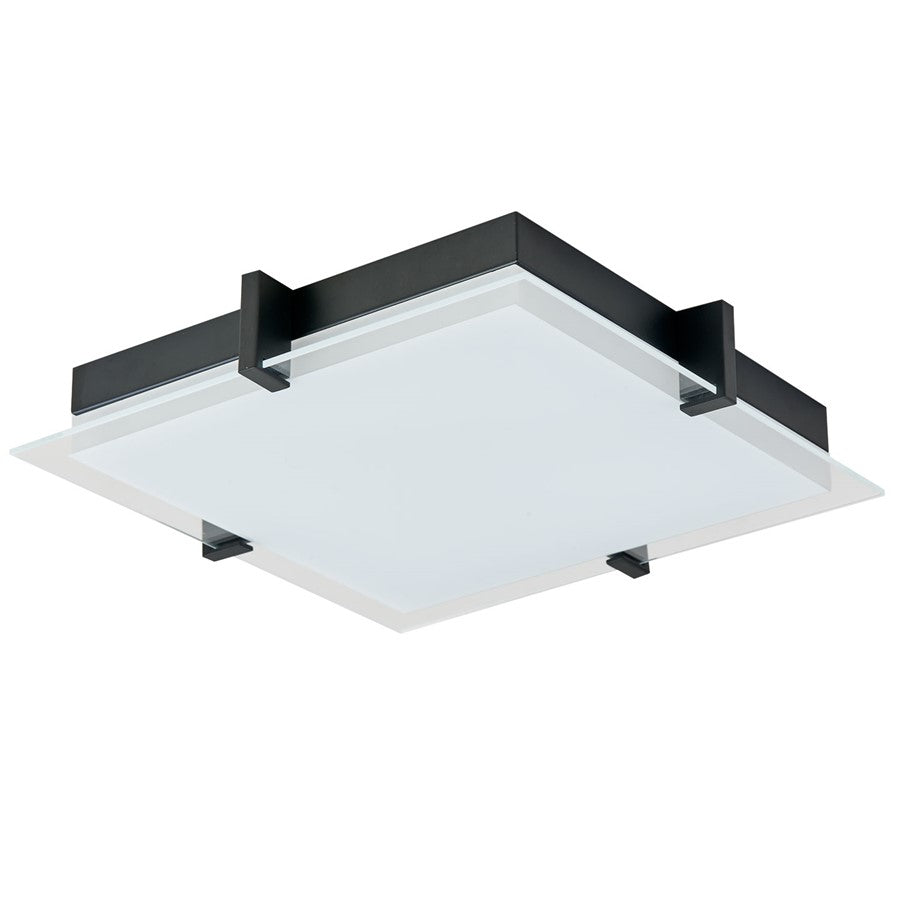 Abra Lighting Matrix 1 Light 12" Flat Square Flushmount, Black