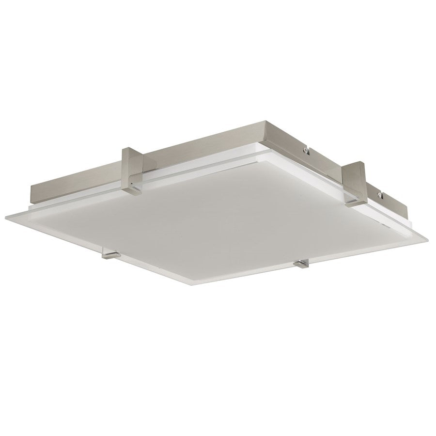 Abra Lighting Matrix 1Lt 12" Flat Square Flushmount, Nickel - 30012FM-BN-MATRIX