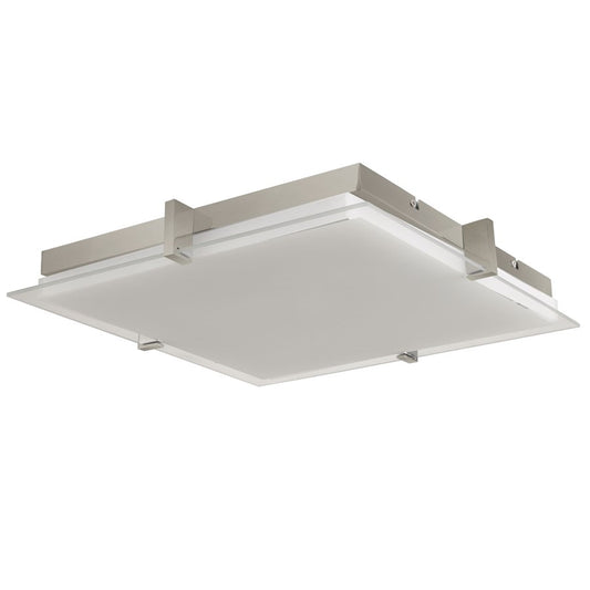 Abra Lighting Matrix 1Lt 12" Flat Square Flushmount, Nickel - 30012FM-BN-MATRIX