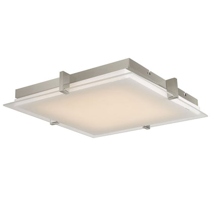 Abra Lighting Matrix 1 Light 12" Flat Square Flushmount, Nickel
