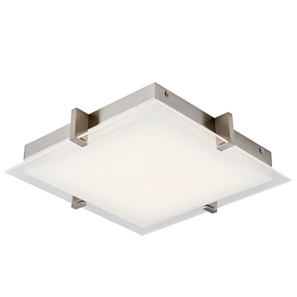 Abra Lighting Matrix 1 Light 12" Flat Square Flushmount, Nickel