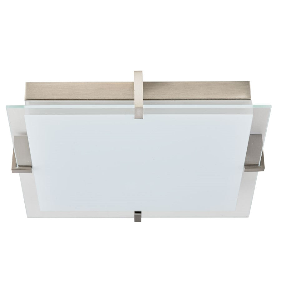 Abra Lighting Matrix 1 Light 12" Flat Square Flushmount, Nickel