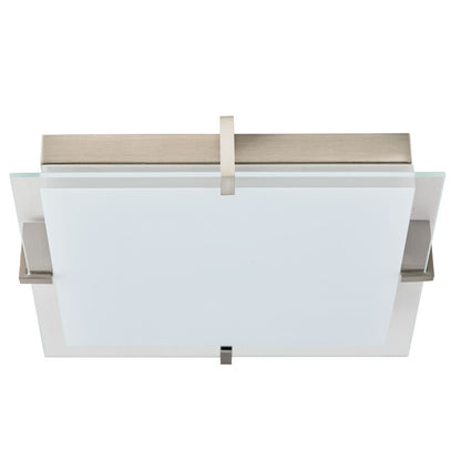Abra Lighting Matrix 1 Light 12" Flat Square Flushmount, Nickel