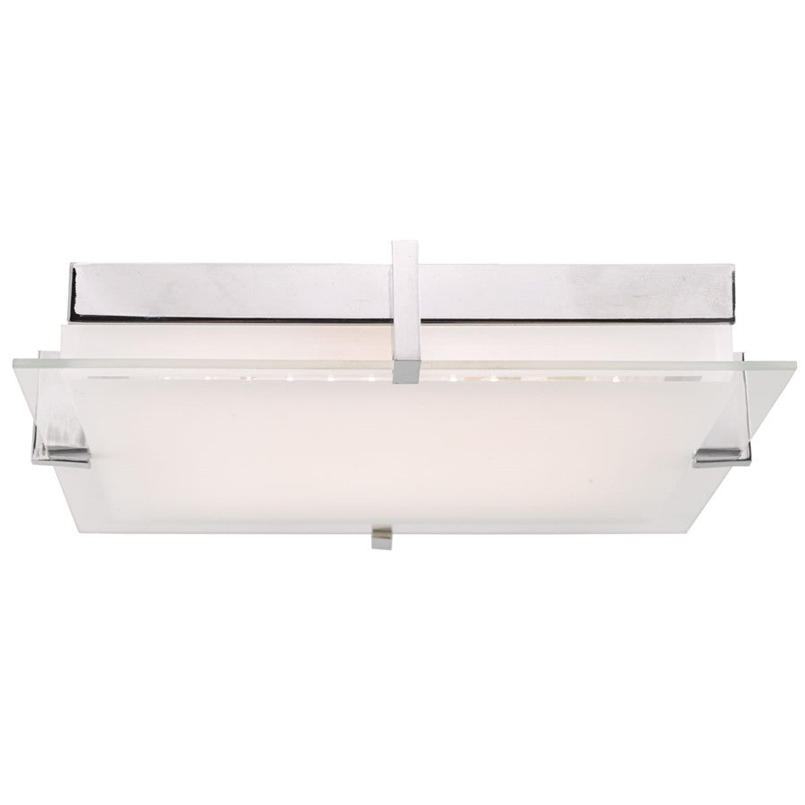 Abra Lighting Matrix 1 Light 12" Flat Square Flushmount, Chrome
