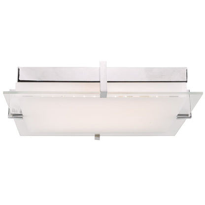 Abra Lighting Matrix 1 Light 12" Flat Square Flushmount, Chrome