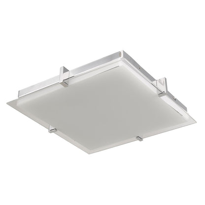 Abra Lighting Matrix 1 Light 12" Flat Square Flushmount, Chrome