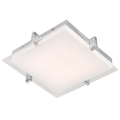 Abra Lighting Matrix 1 Light 12" Flat Square Flushmount, Chrome