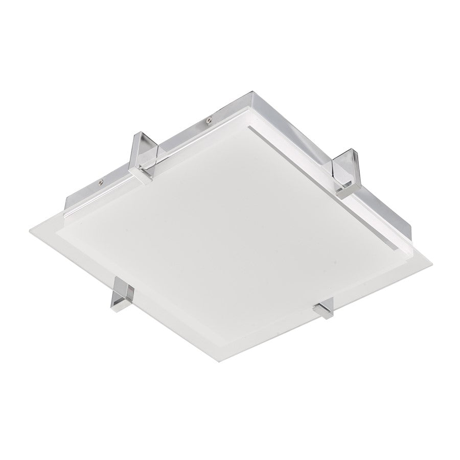 Abra Lighting Matrix 1 Light 12" Flat Square Flushmount, Chrome
