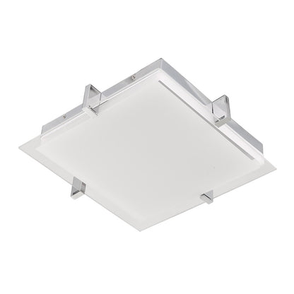 Abra Lighting Matrix 1 Light 12" Flat Square Flushmount, Chrome