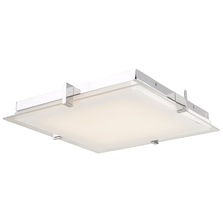 Abra Lighting Matrix 1 Light 12" Flat Square Flushmount, Chrome