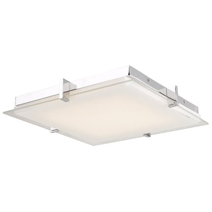 Abra Lighting Matrix 1 Light 12" Flat Square Flushmount, Chrome