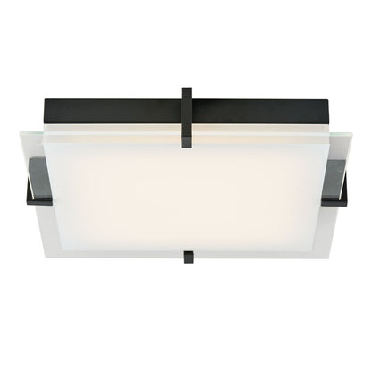 Abra Lighting Matrix 1Lt 15" Flat Square Flushmount, Black - 30013FM-BL-MATRIX