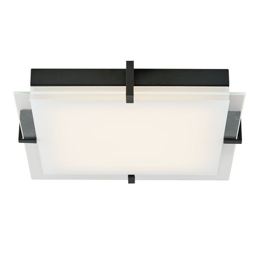 Abra Lighting Matrix 1Lt 15" Flat Square Flushmount, Black - 30013FM-BL-MATRIX