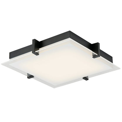 Abra Lighting Matrix 1 Light 15" Flat Square Flushmount, Black