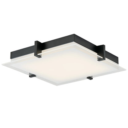 Abra Lighting Matrix 1 Light 15" Flat Square Flushmount, Black