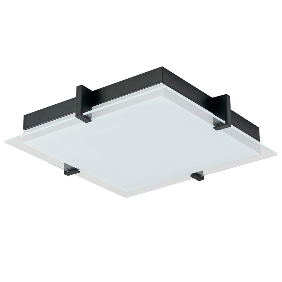 Abra Lighting Matrix 1 Light 15" Flat Square Flushmount, Black