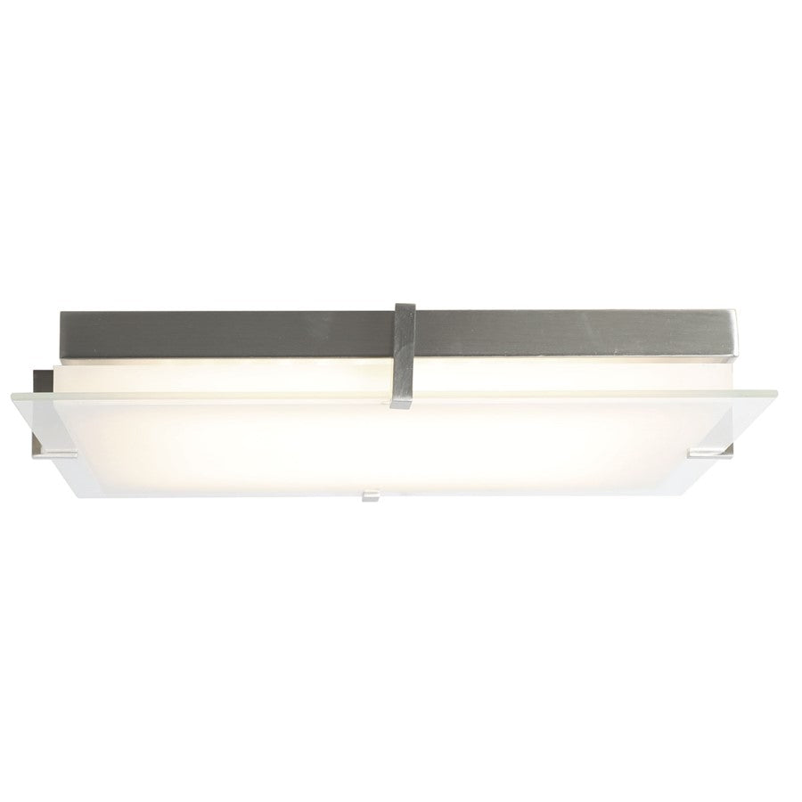 Abra Lighting Matrix 1Lt 15" Flat Square Flushmount, Nickel - 30013FM-BN-MATRIX