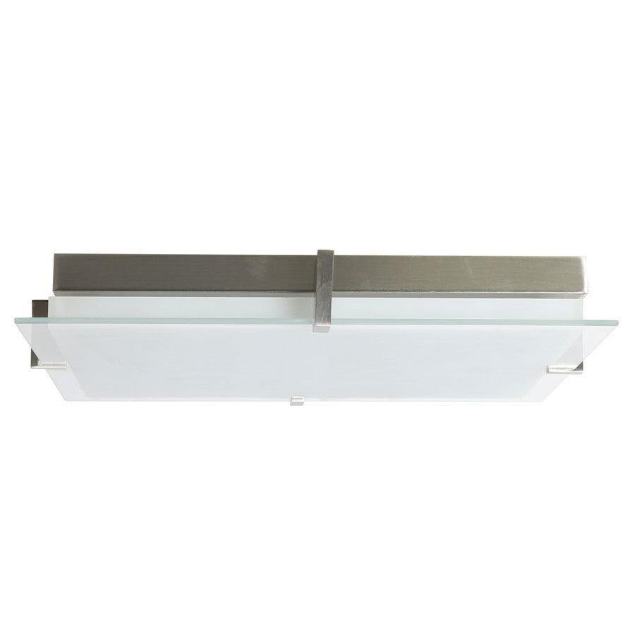 Abra Lighting Matrix 1 Light 15" Flat Square Flushmount, Nickel