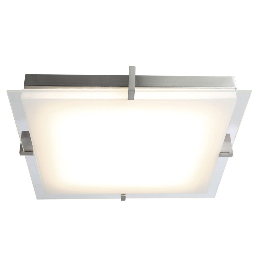Abra Lighting Matrix 1 Light 15" Flat Square Flushmount, Nickel
