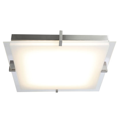 Abra Lighting Matrix 1 Light 15" Flat Square Flushmount, Nickel