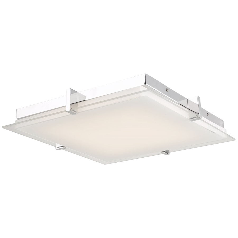 Abra Lighting Matrix 1 Light 15" Flat Square Flushmount, Chrome