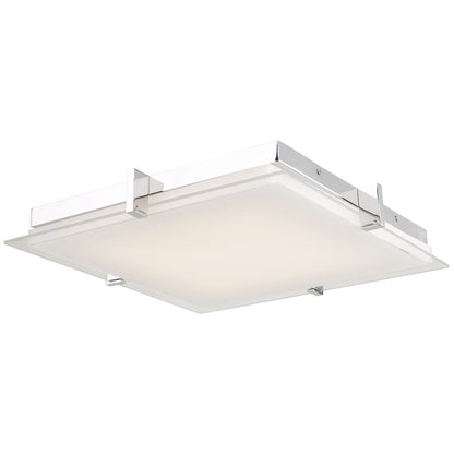 Abra Lighting Matrix 1 Light 15" Flat Square Flushmount, Chrome