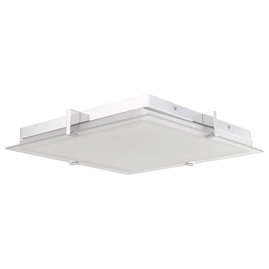 Abra Lighting Matrix 1 Light 15" Flat Square Flushmount, Chrome
