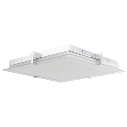 Abra Lighting Matrix 1 Light 15" Flat Square Flushmount, Chrome