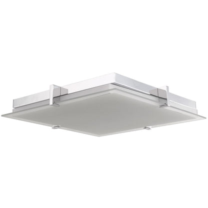 Abra Lighting Matrix 1 Light 15" Flat Square Flushmount, Chrome