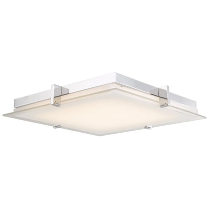 Abra Lighting Matrix 1 Light 15" Flat Square Flushmount, Chrome