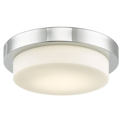 Abra Lighting Step 1Lt 11" Stepped Opal Flushmount, Chrome - 30014FM-CH-STEP