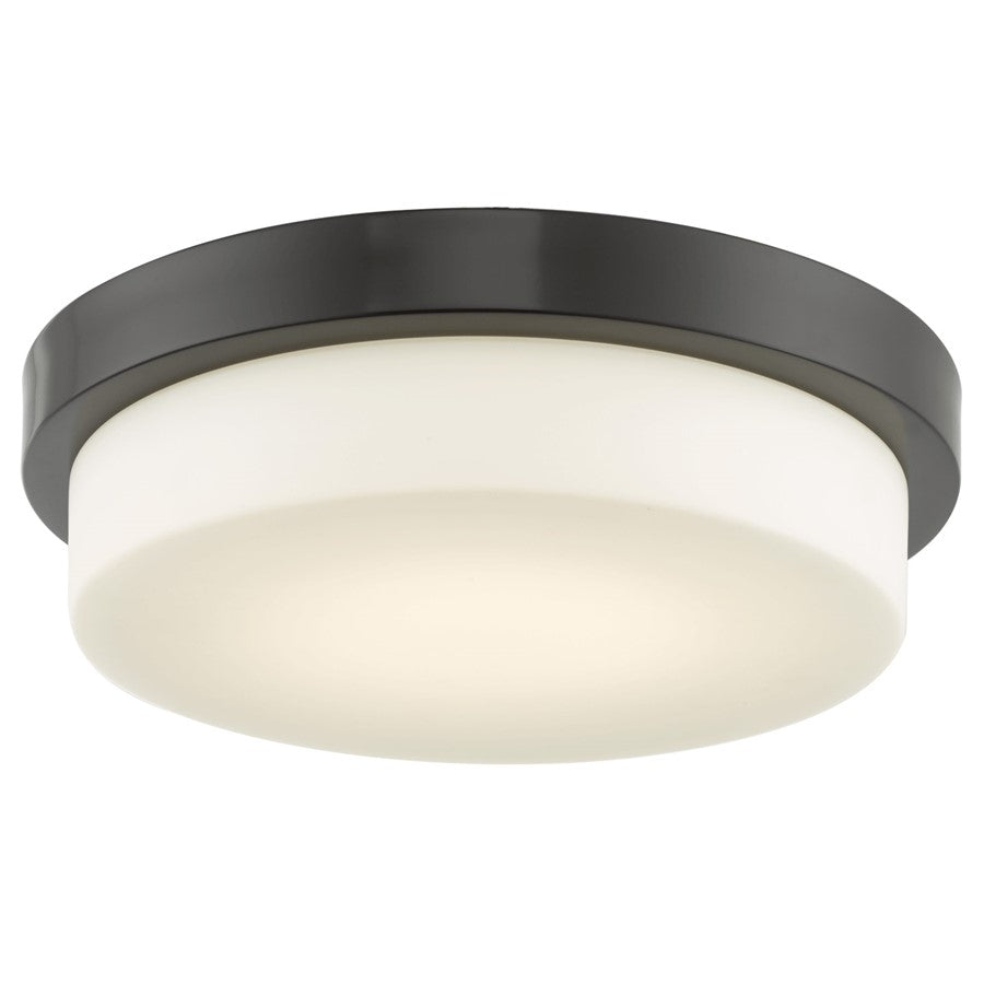 Abra Lighting Step 1Lt 13" Stepped Opal Flushmount, Bronze - 30015FM-BZ-STEP