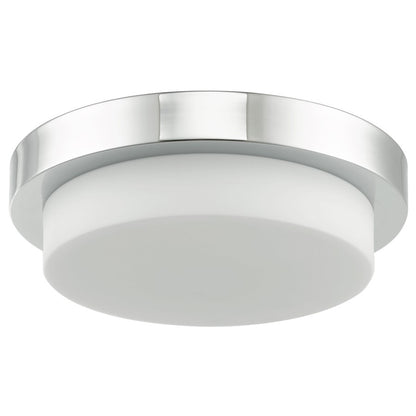 Abra Lighting Step 1 Light 13" Stepped Opal Flushmount, Chrome