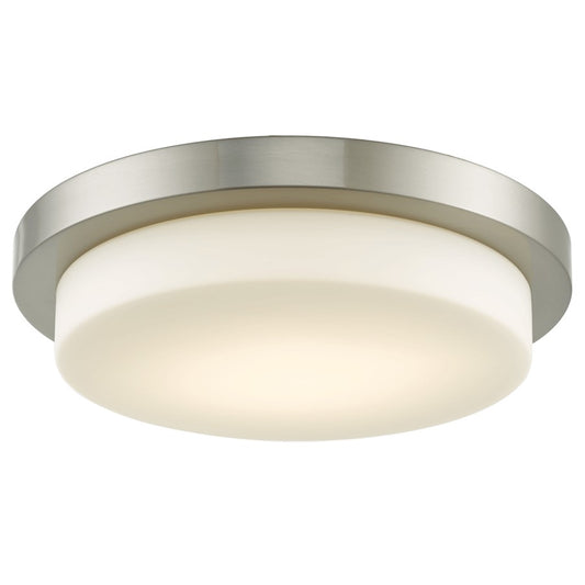 Abra Lighting Step 1Lt 16" Stepped Opal Flushmount, Nickel - 30016FM-BN-STEP