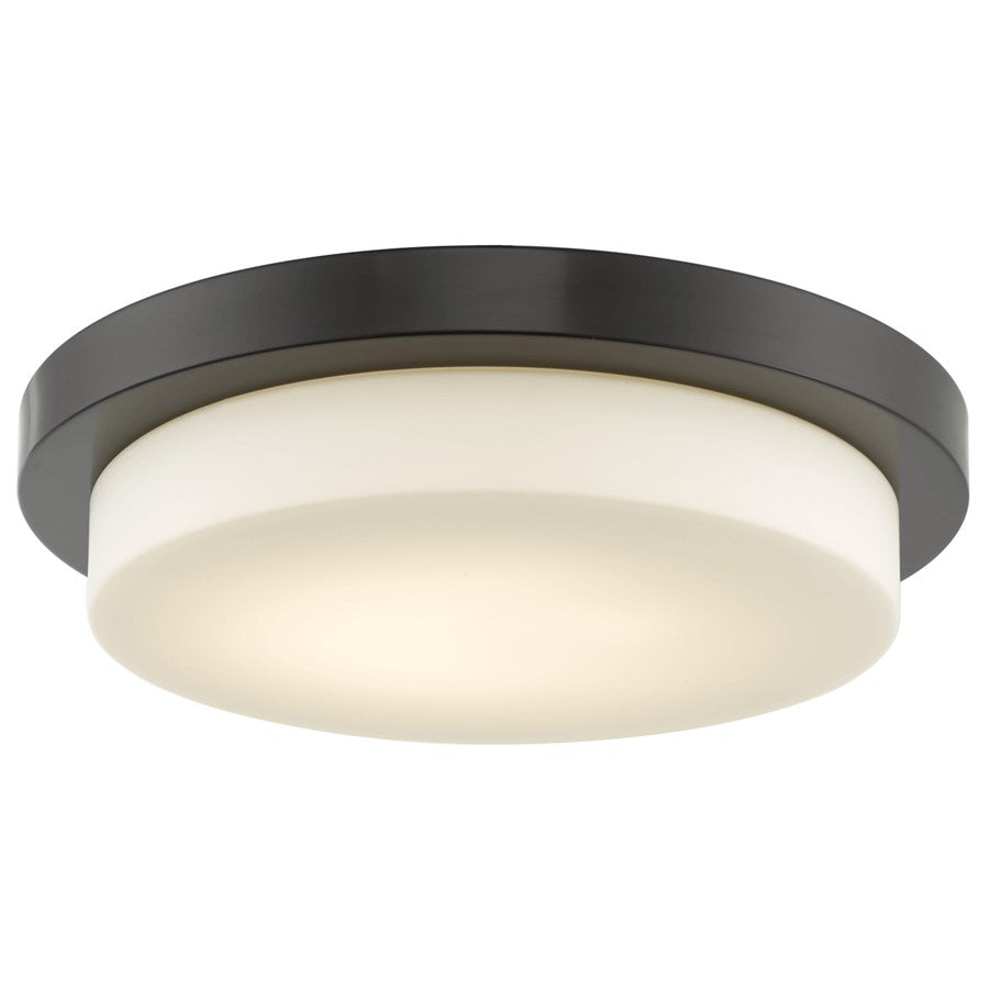 Abra Lighting Step 1Lt 16" Stepped Opal Flushmount, Bronze - 30016FM-BZ-STEP