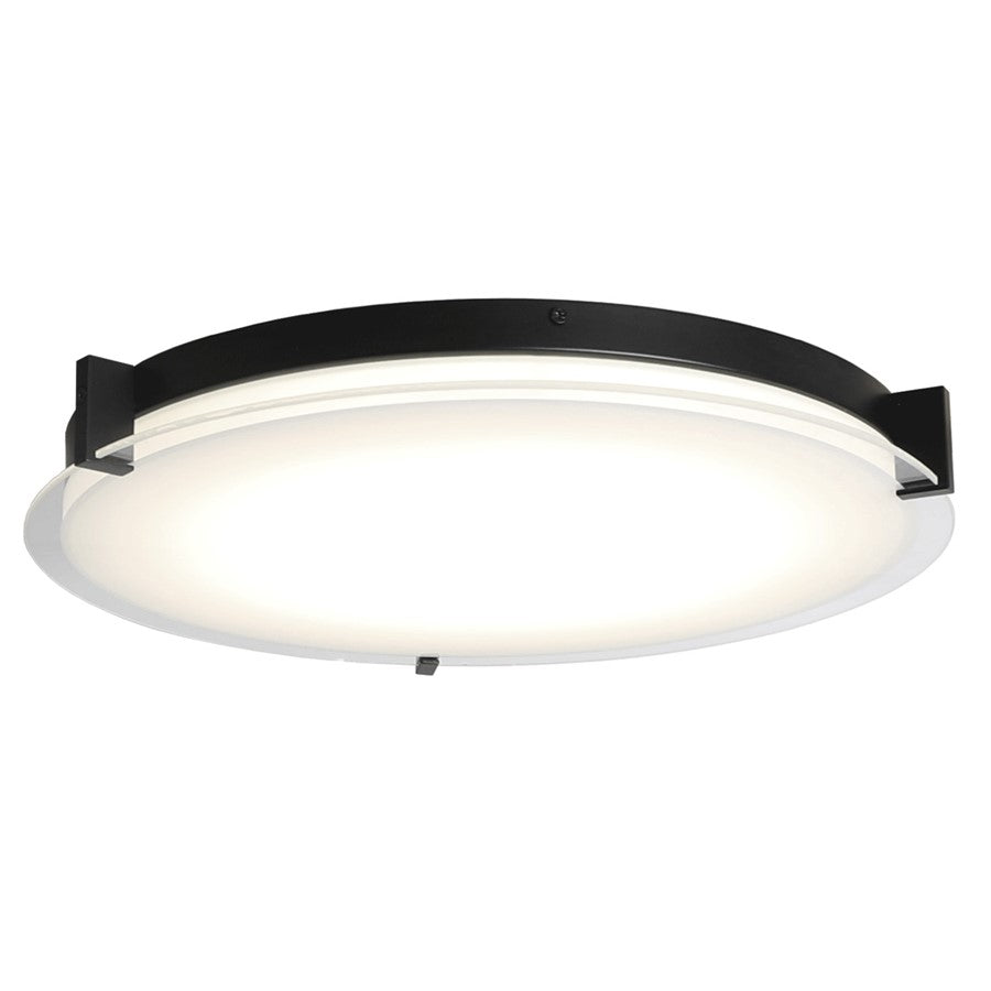 Abra Lighting Matrix 1Lt 18" Flat Round Flushmount, Black - 30018FM-BL-MATRIX