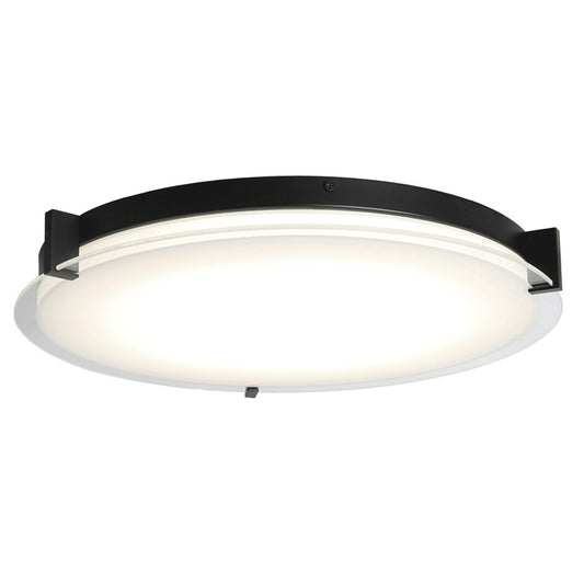 Abra Lighting Matrix 1Lt 18" Flat Round Flushmount, Black - 30018FM-BL-MATRIX