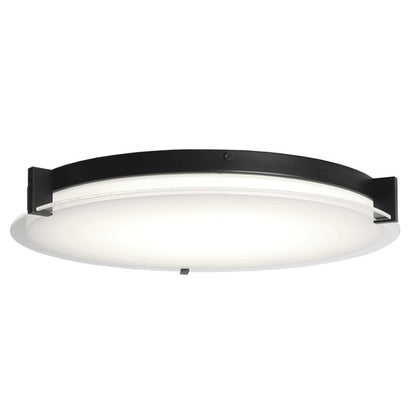 Abra Lighting Matrix 1 Light 18" Flat Round Flushmount, Black