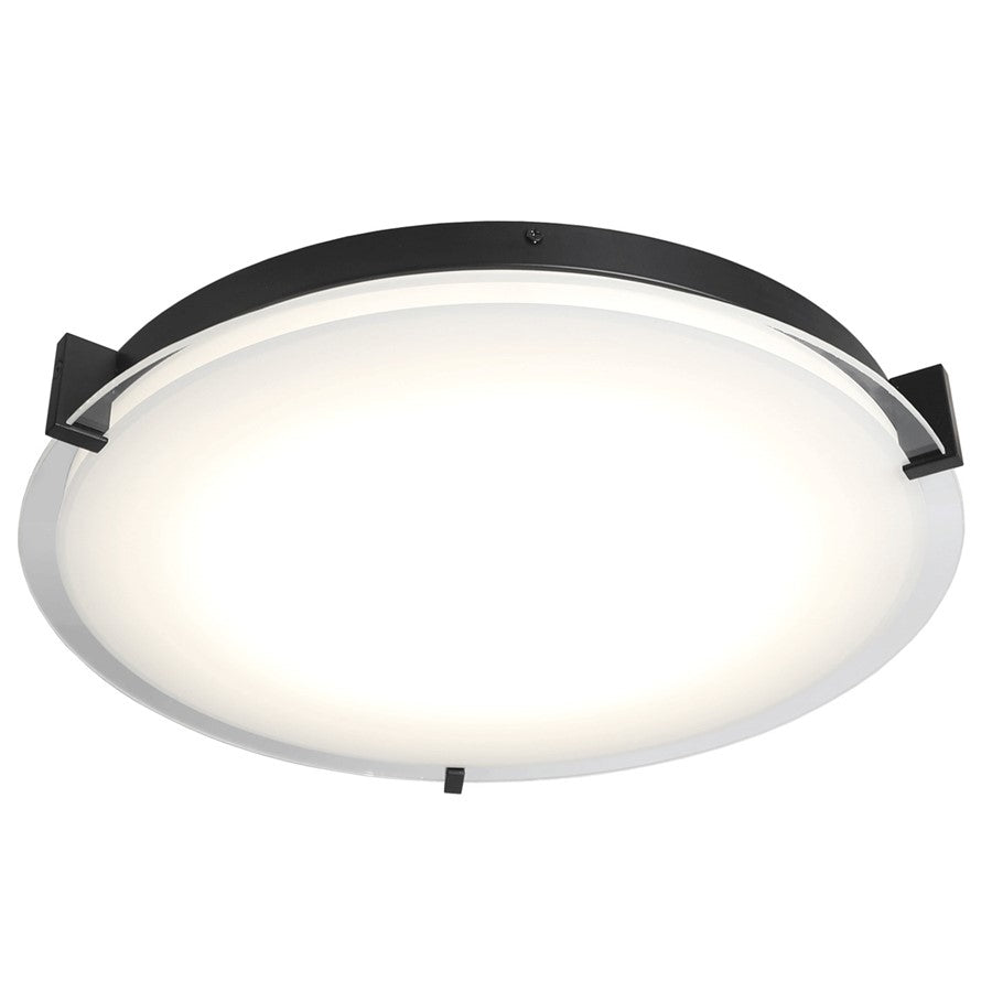 Abra Lighting Matrix 1 Light 18" Flat Round Flushmount, Black