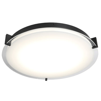 Abra Lighting Matrix 1 Light 18" Flat Round Flushmount, Black
