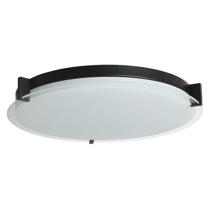 Abra Lighting Matrix 1 Light 18" Flat Round Flushmount, Black