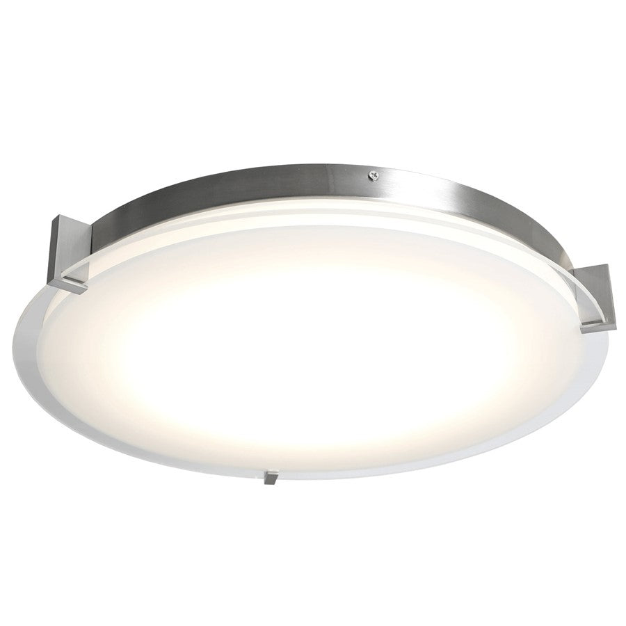 Abra Lighting Matrix 1 Light 18" Flat Round Flushmount, Nickel